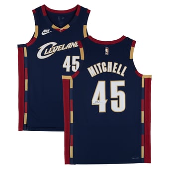 Donovan Mitchell Cleveland Cavaliers Autographed Navy Nike Hardwood Classics Swingman Jersey