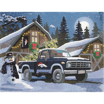 Denver Broncos Winter Truck Diamond Art Holiday Craft Kit