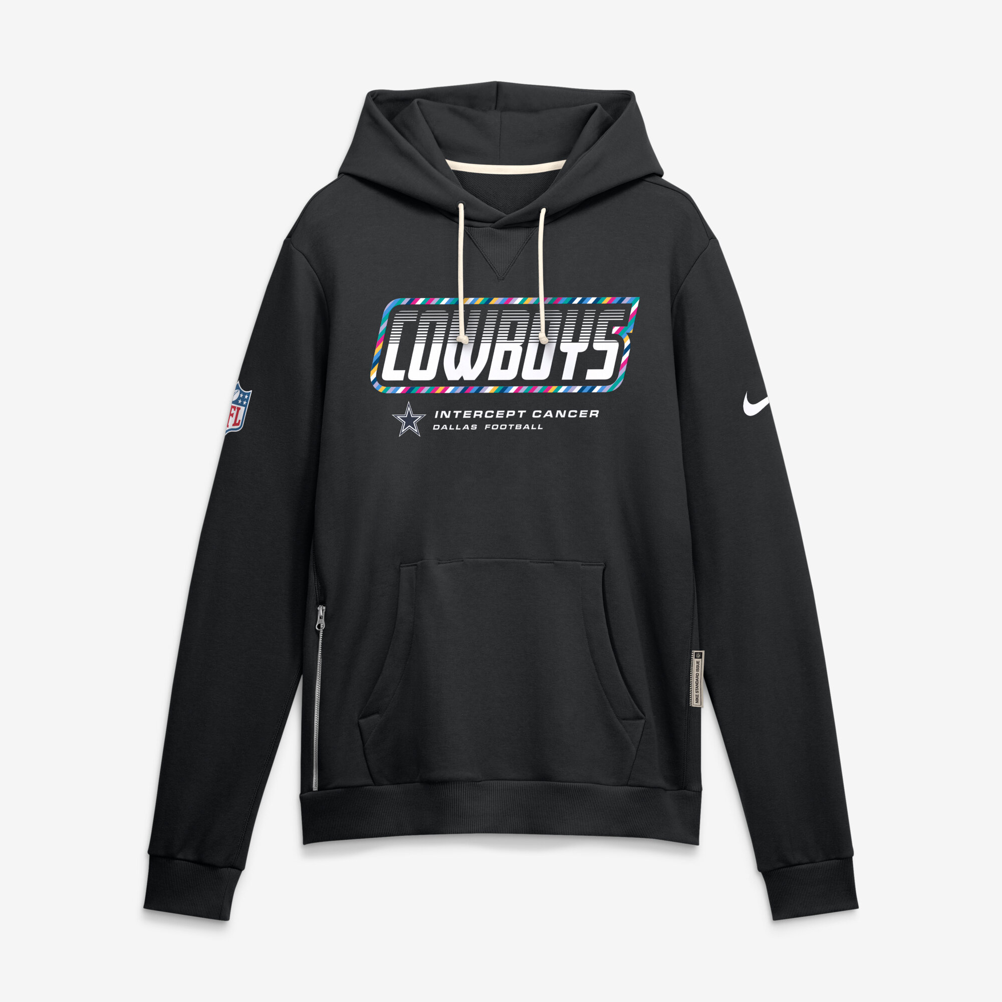 Men's Nike Black Dallas Cowboys 2026 NFL Crucial Catch Sideline Standard Issue Dri-FIT Pullover Hoodie