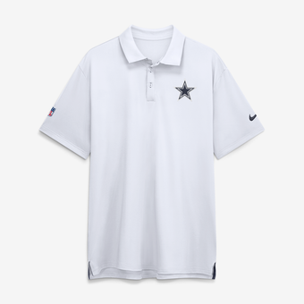 Men's Nike White Dallas Cowboys Sideline Powerful Blocking Dri-FIT Tour Polo