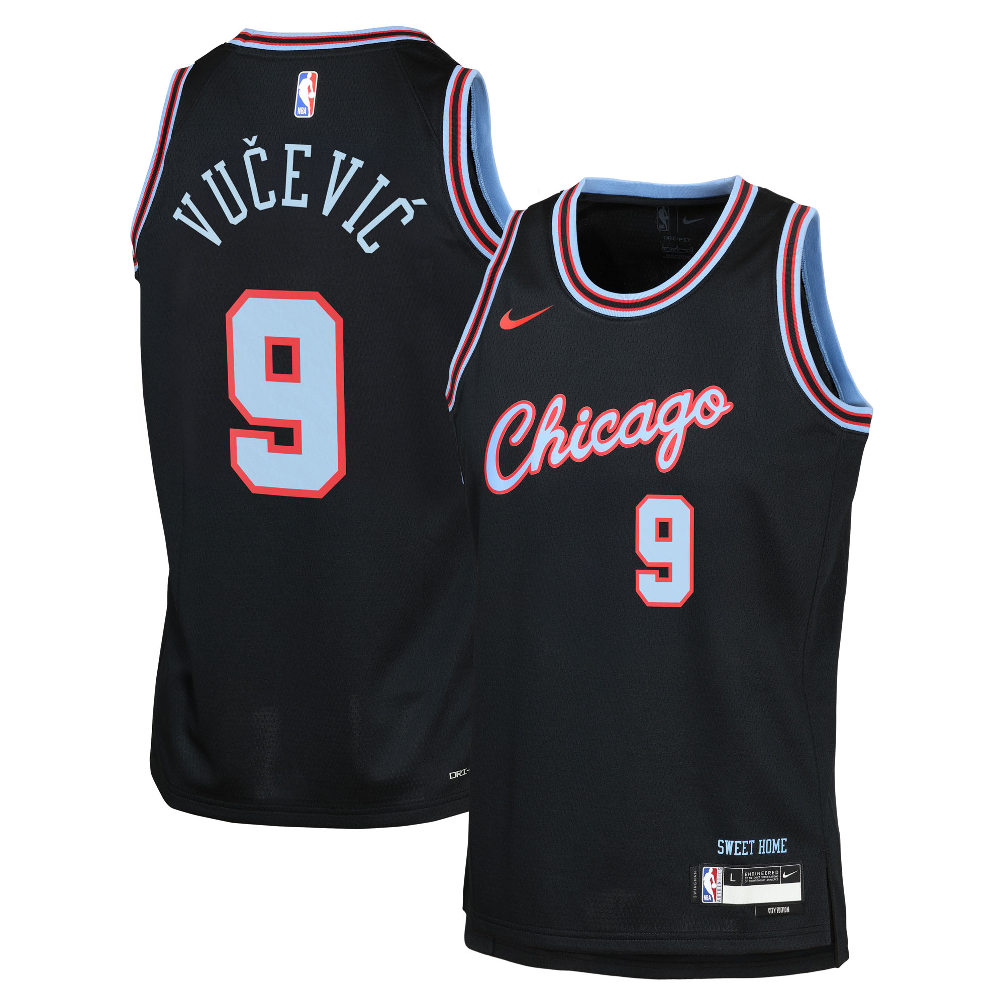 Camiseta Nike Swingman City Edition 2025/26 de los Chicago Bulls - Personalizada - Nikola Vučević - Juvenil