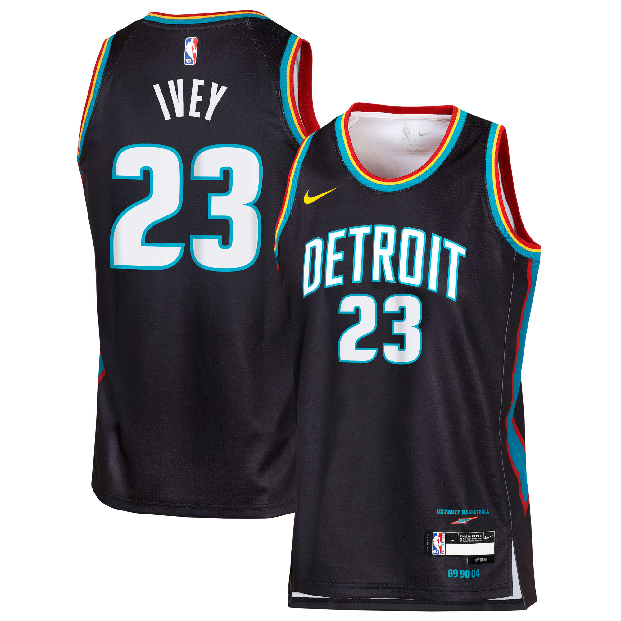Camiseta Nike City Edition Swingman de los Detroit Pistons 2025/26 - Personalizada - Jaden Ivey - Juvenil