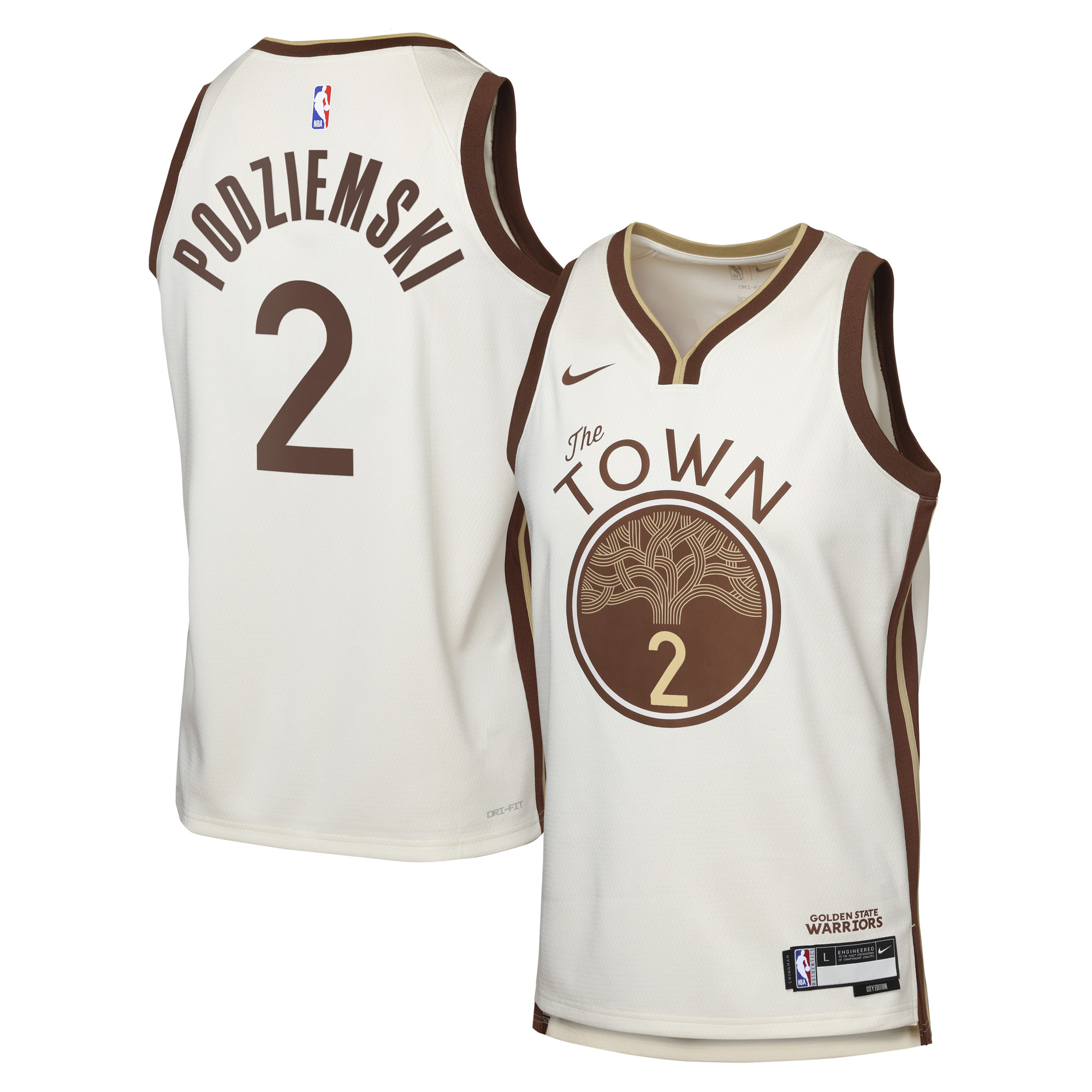 Camiseta Nike Swingman Edición Ciudad 2025/26 de los Golden State Warriors - Personalizada - Brandin Podziemski - Juvenil