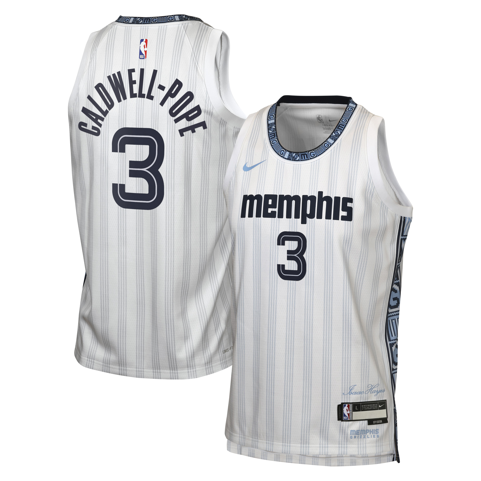 Camiseta Nike City Edition Swingman de los Memphis Grizzlies 2025/26 - Gris - Kentavious Caldwell-Pope - Juvenil