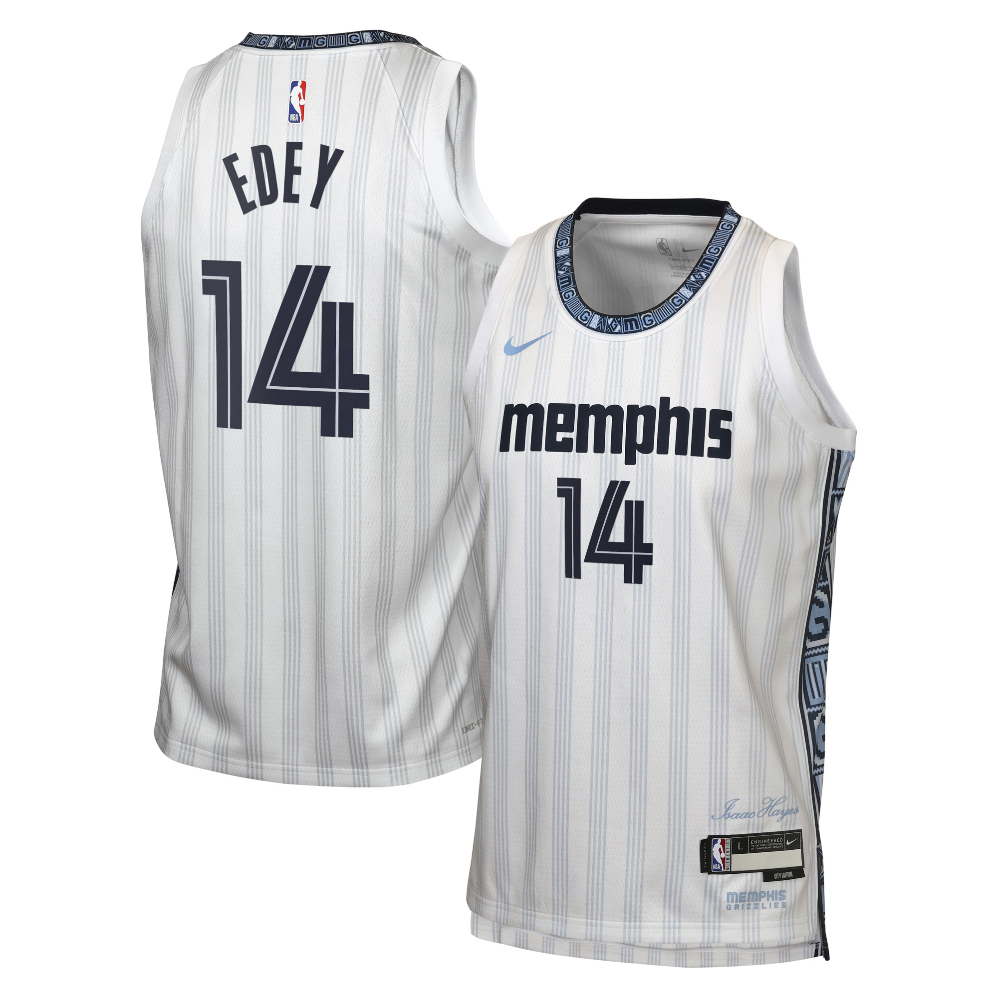 Camiseta Nike City Edition Swingman de los Memphis Grizzlies 2025/26 - Gris - Zach Edey - Juvenil