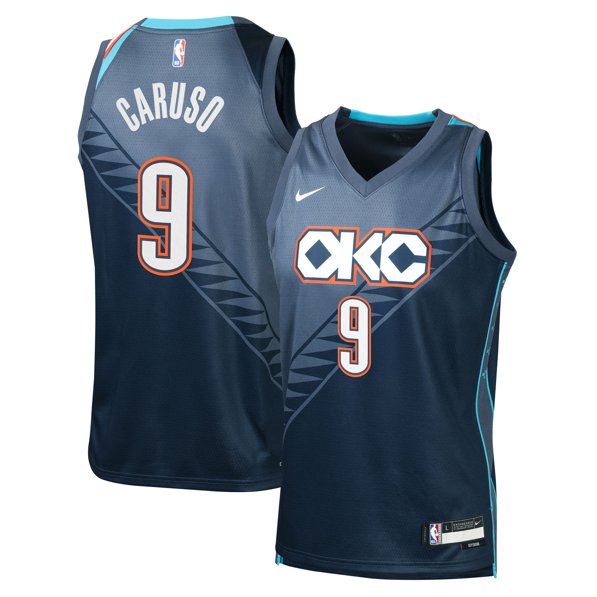 Camiseta Nike City Edition Swingman de los Oklahoma City Thunder, temporada 2025/26, gris, Alex Caruso, talla juvenil
