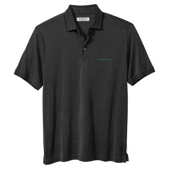 Men's Tommy Bahama Black Oregon Ducks IslandZone Bay Stripe Polo