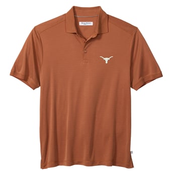 Men's Tommy Bahama Burnt Orange Texas Longhorns IslandZone Bay Stripe Polo