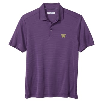 Men's Tommy Bahama Purple Washington Huskies IslandZone Bay Stripe Polo