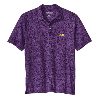 Men's Tommy Bahama  Purple LSU Tigers IslandZone Wild Hibiscus Tri-Blend Polo