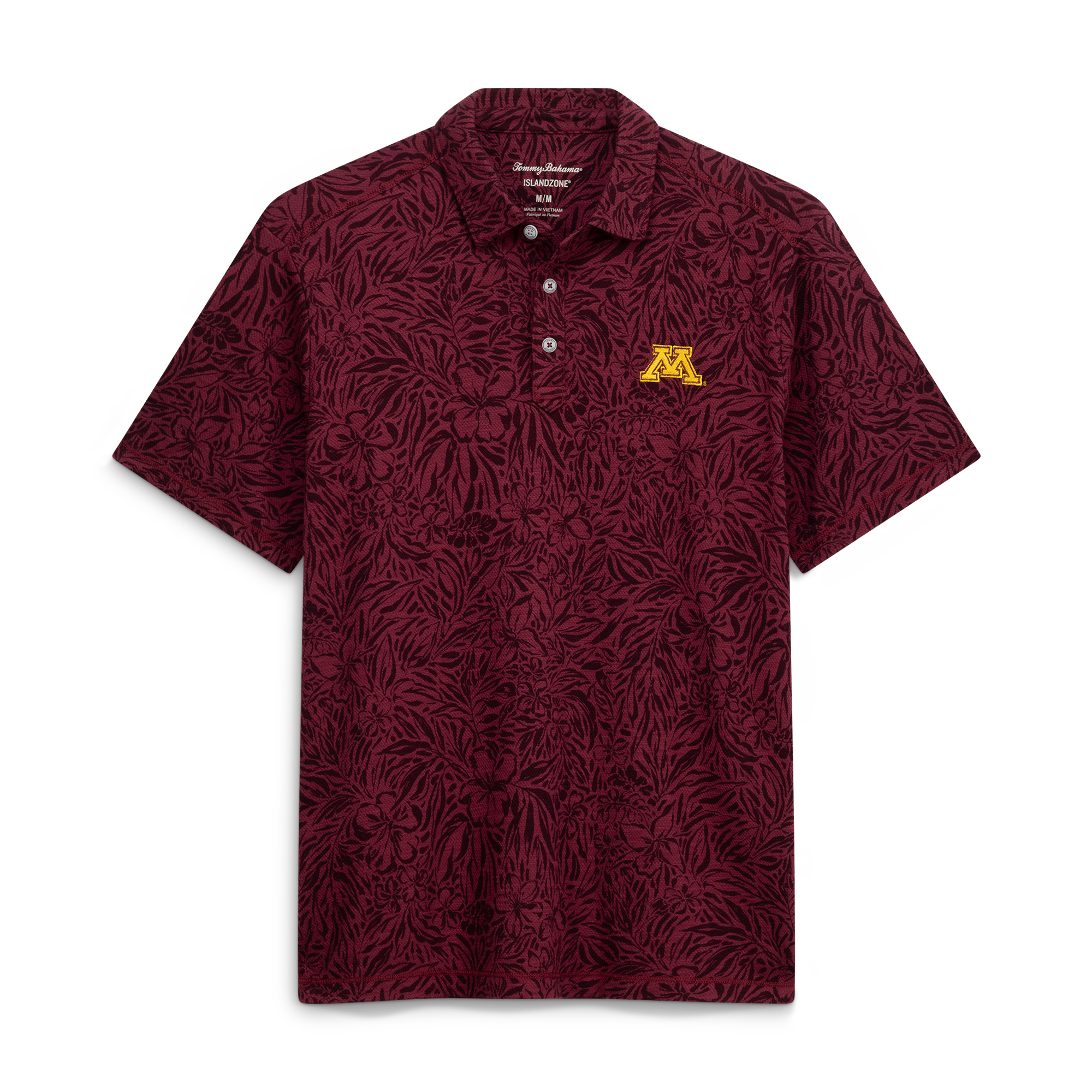 Men's Tommy Bahama  Maroon College IslandZone Wild Hibiscus Tri-Blend Polo