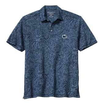 Men's Tommy Bahama  Navy Penn State Nittany Lions IslandZone Wild Hibiscus Tri-Blend Polo