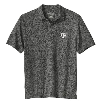 Men's Tommy Bahama  Gray Texas A&M Aggies IslandZone Wild Hibiscus Tri-Blend Polo