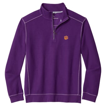 Men's Tommy Bahama Purple Clemson Tigers Montego Bay Half-Zip Jacket