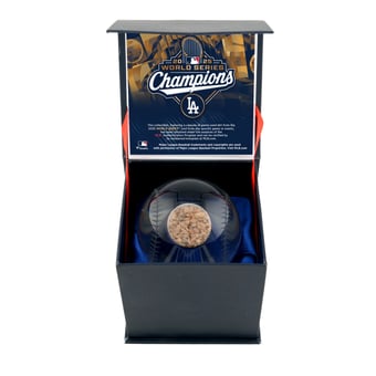 Los Angeles Dodgers 2025 World Series Champions Crystal Baseball with World Series Game-Used Dirt
