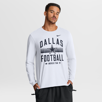 Men's Nike White Dallas Cowboys Always Prepared Essential Cotton Long Sleeve T-Shirt