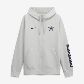 Men's Nike Gray Dallas Cowboys Cool Down Club Full-Zip Hoodie