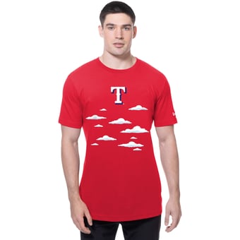 Men's New Era  Red Texas Rangers MLB x Simpsons 2026 Collab Clouds T-Shirt
