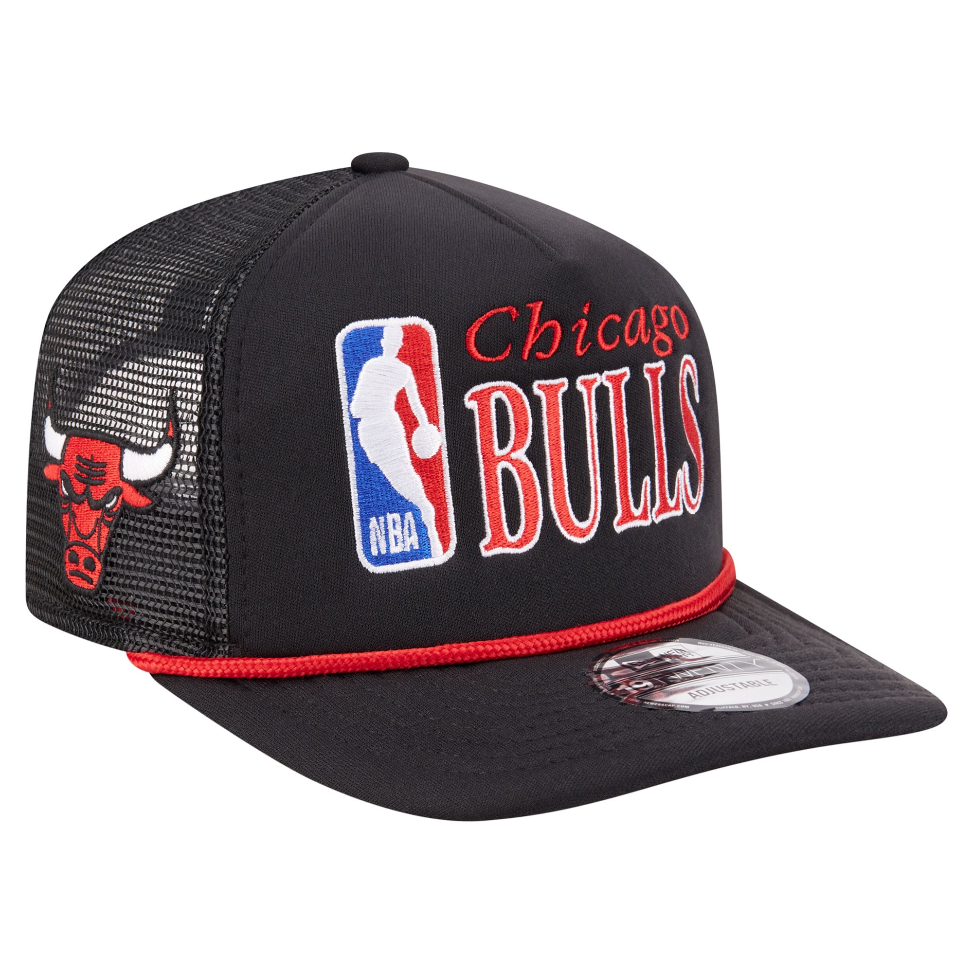 Men's New Era  Black Chicago Bulls Team Logo Foam Front 19TWENTY A-Frame Trucker Adjustable Hat