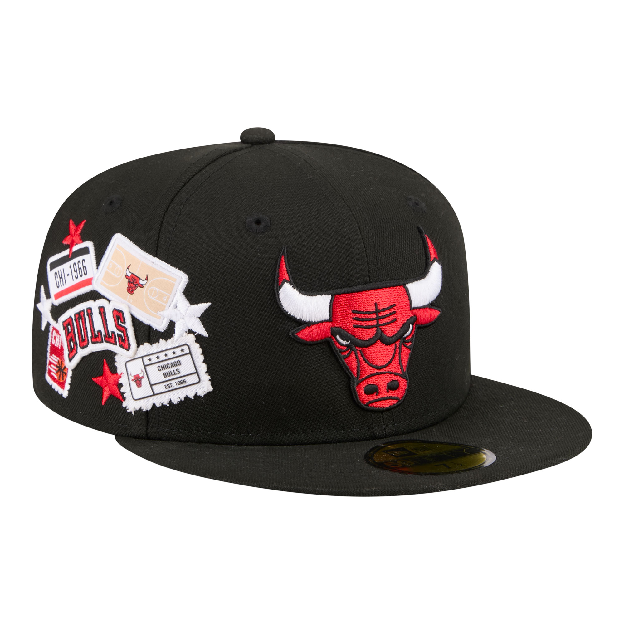 Men's New Era  Black Chicago Bulls Team Collage 59FIFTY Fitted Hat