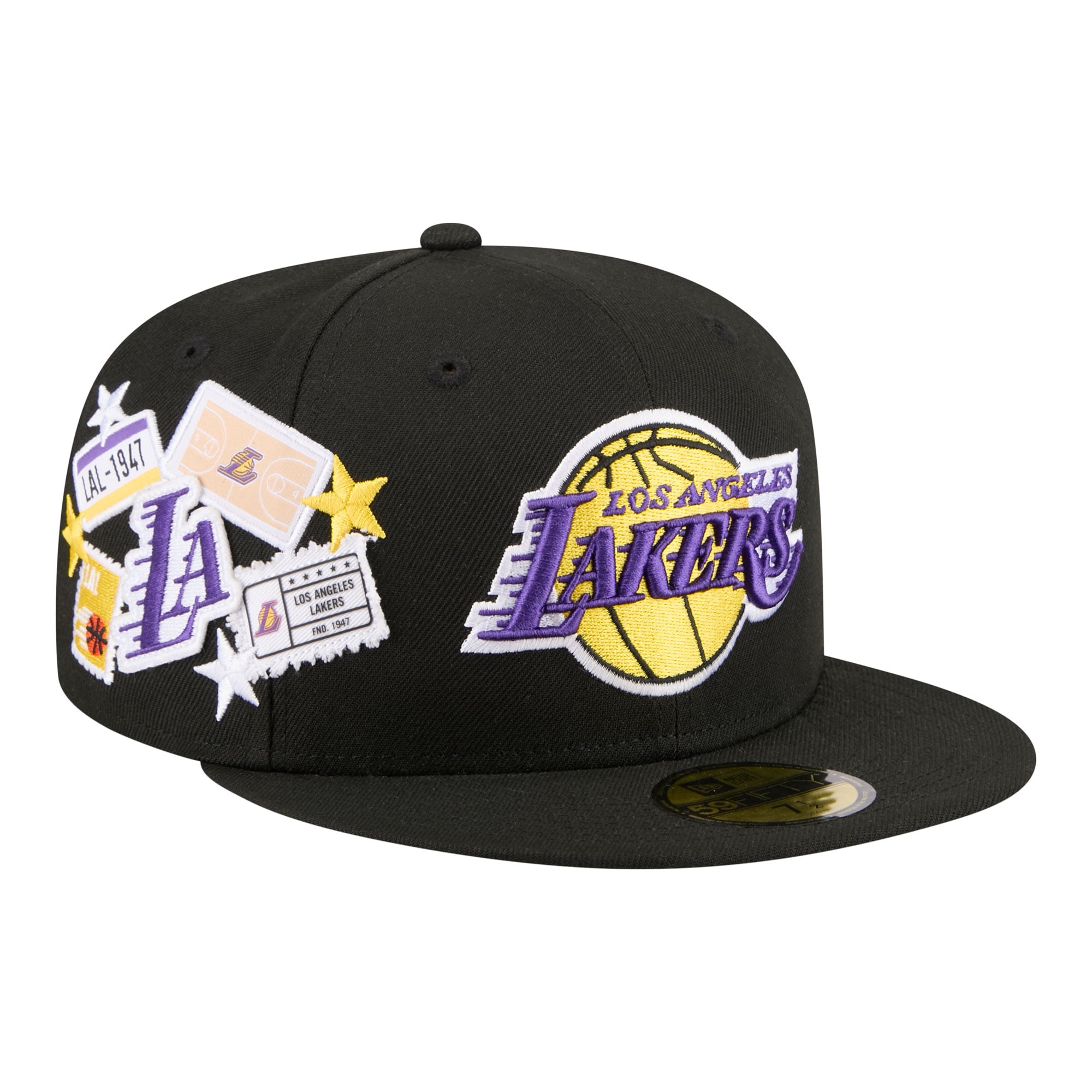 Men's New Era  Black Los Angeles Lakers Team Collage 59FIFTY Fitted Hat