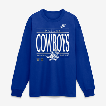 Men's Nike Royal Dallas Cowboys Red Zone Long Sleeve Max90 T-Shirt