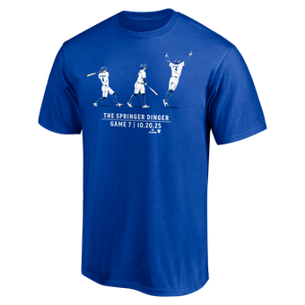 Unisex BreakingT George Springer Royal Toronto Blue Jays The Game Seven Springer Dinger T-Shirt