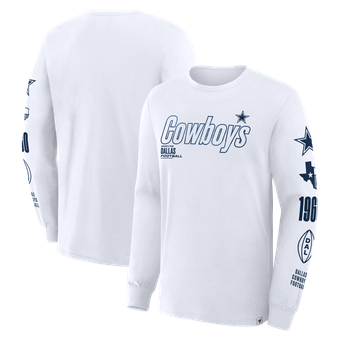 Men's Fanatics White Dallas Cowboys Checkdown Pass Long Sleeve T-Shirt