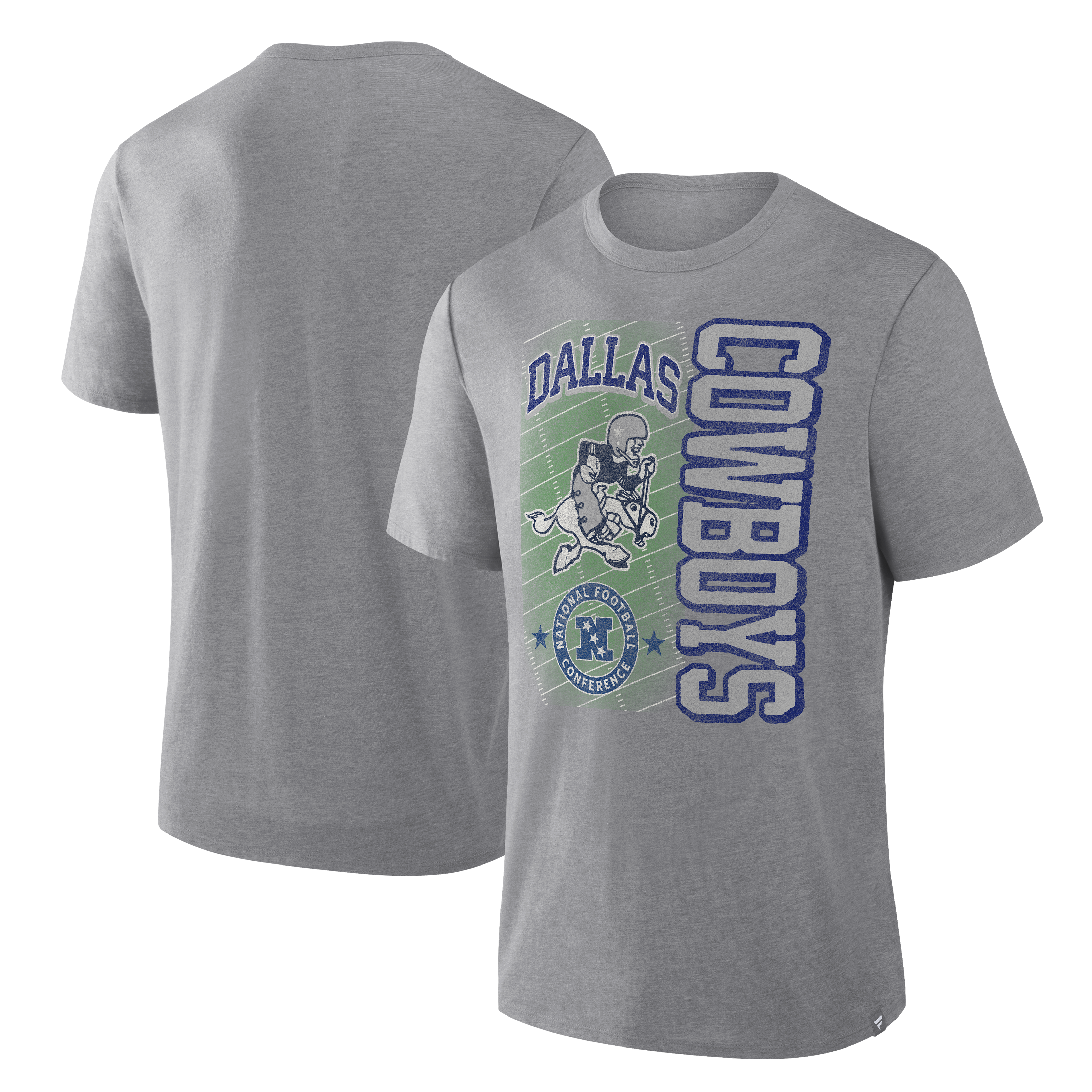 Men's Fanatics Heather Gray Dallas Cowboys Tribute Direct Handoff Tri-Blend T-Shirt