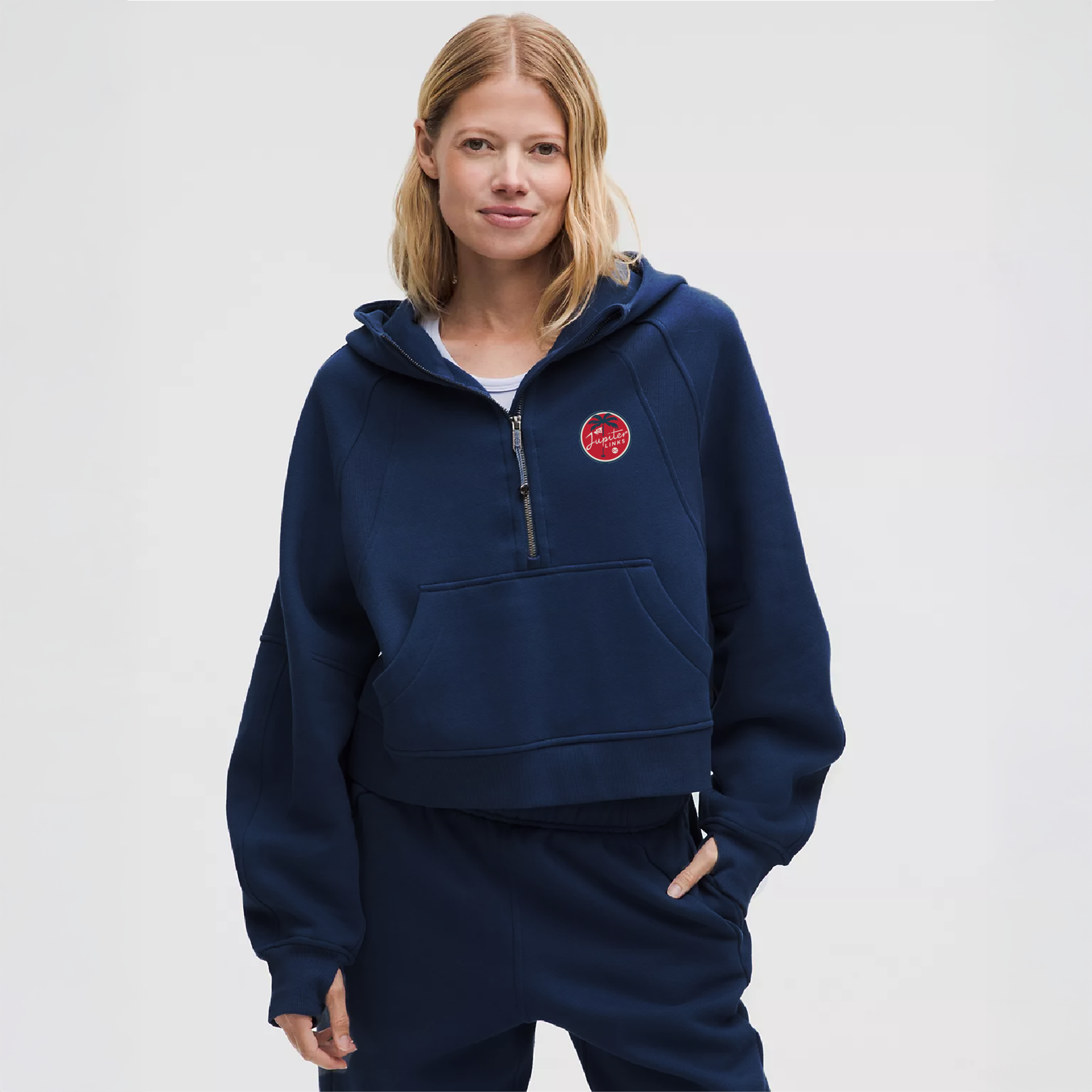 Women’s lululemon Navy Jupiter Links Golf Club Scuba Oversized Half-Zip Hoodie