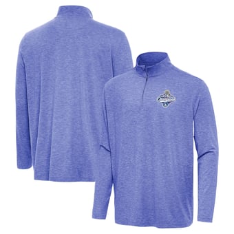 Men's Antigua  Heather Royal Los Angeles Dodgers 2025 World Series Champions Hunk Quarter-Zip Top