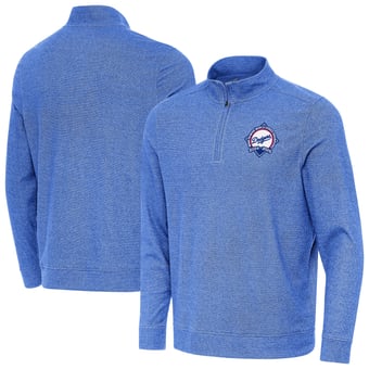 Men's Antigua  Heather Royal Los Angeles Dodgers Back-to-Back World Series Champions Subtle Quarter-Zip Pullover