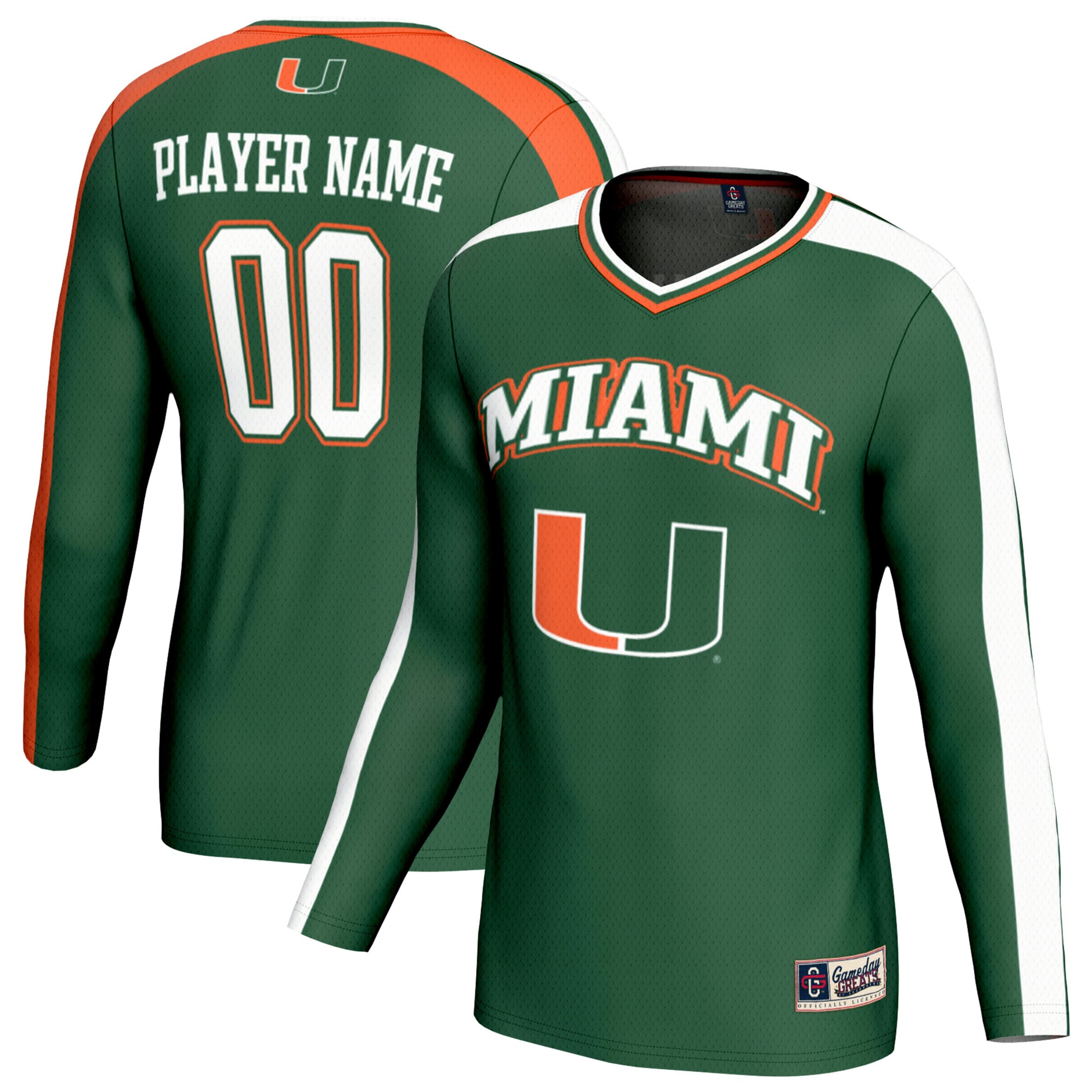 Unisex GameDay Greats  Green Miami Hurricanes NIL Pick-A-Player Collegiate Women's Volleyball Lightweight Fashion Jersey