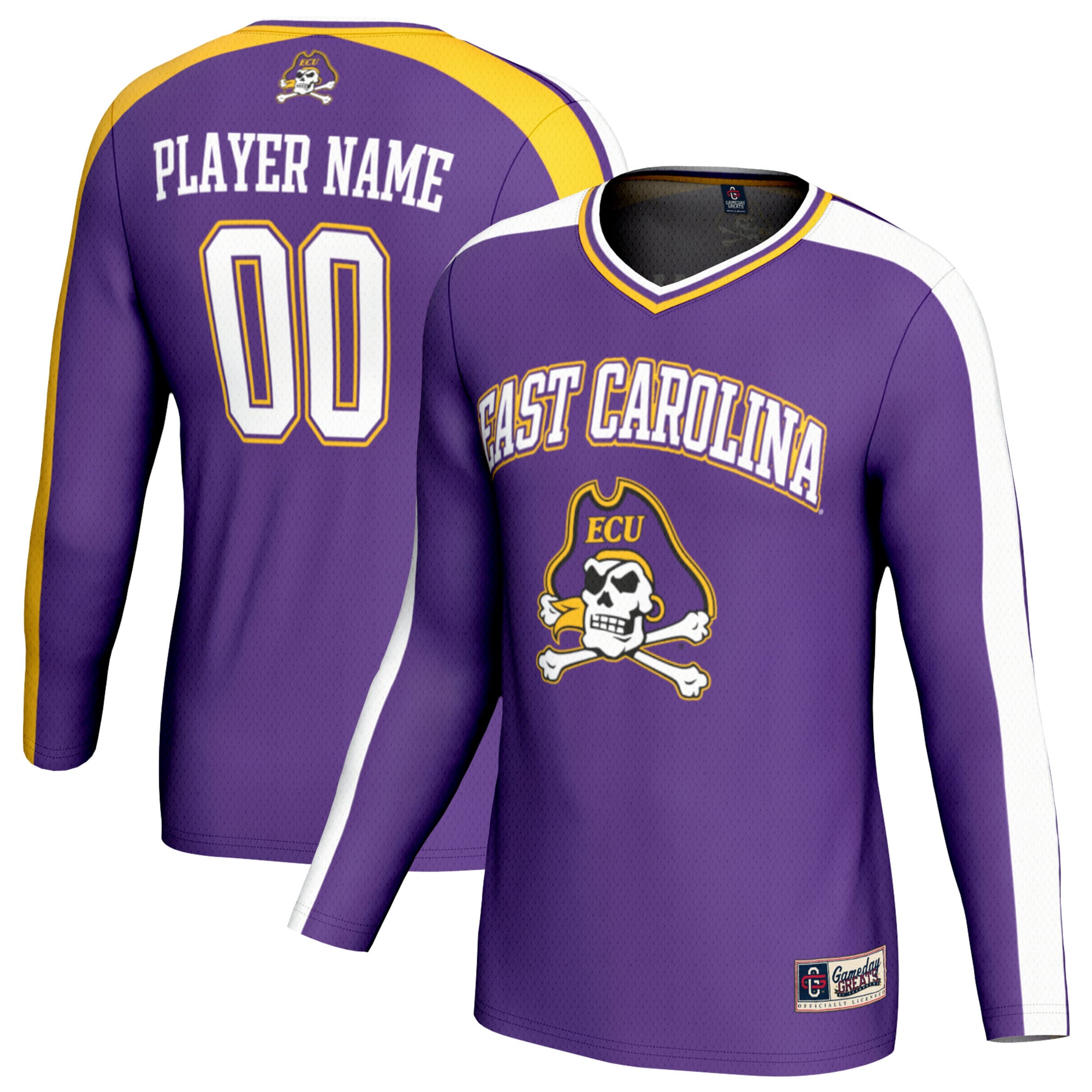 Youth GameDay Greats  Purple ECU Pirates NIL Pick-A-Player Collegiate Women's Volleyball Lightweight Fashion Jersey