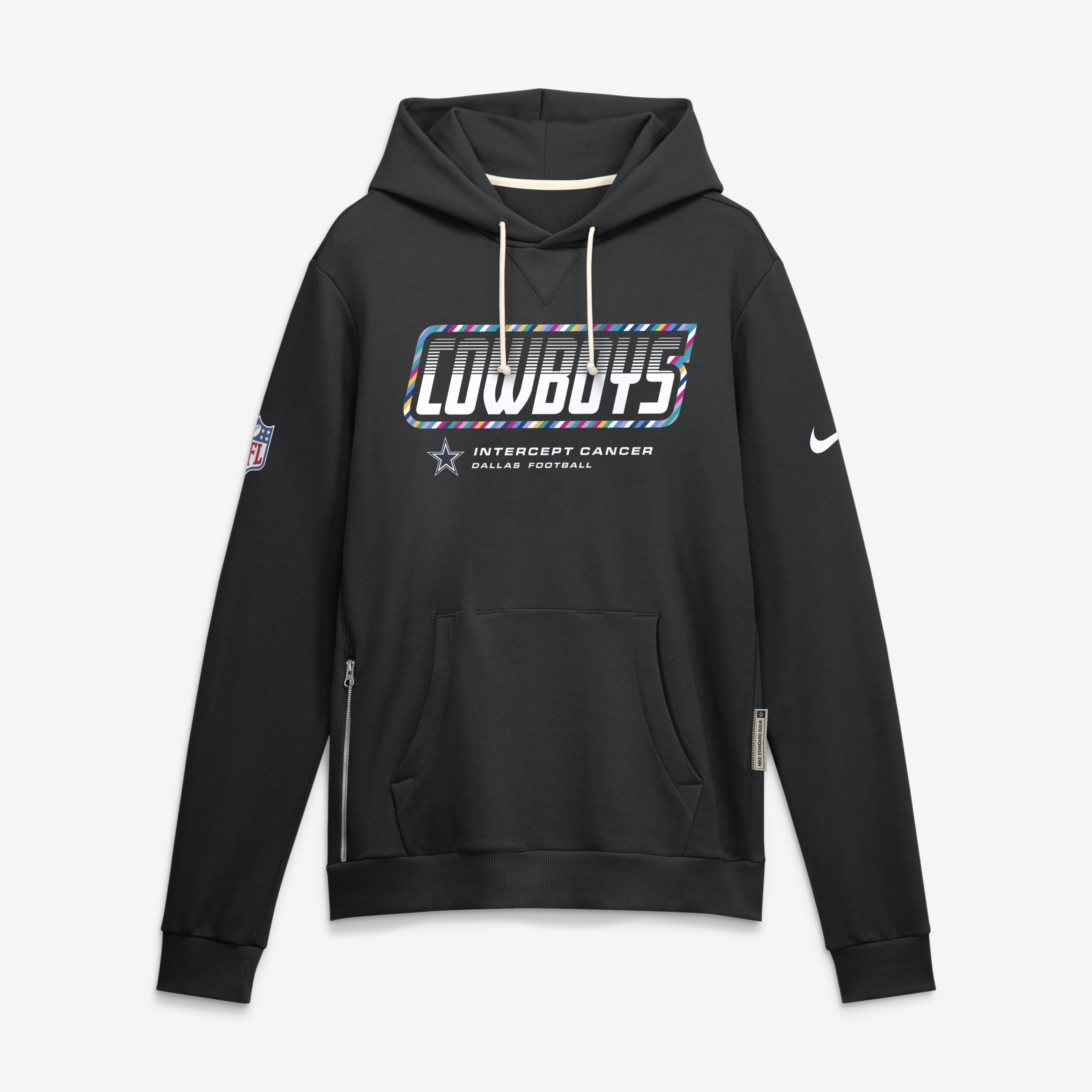 Men's Nike Black Dallas Cowboys 2026 NFL Crucial Catch Big & Tall Sideline Standard Issue Dri-FIT Pullover Hoodie