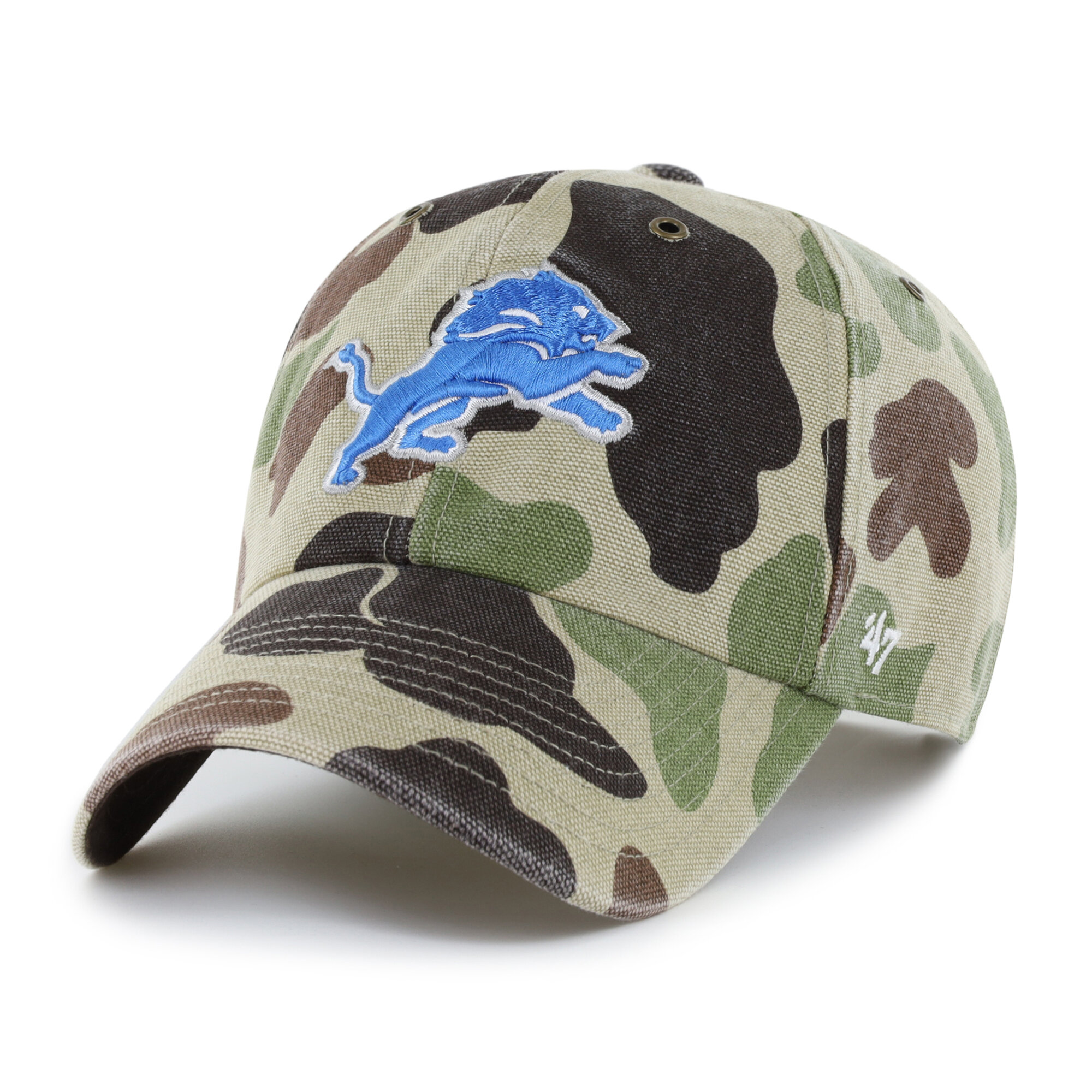 Men's Carhartt x '47 Duck Camo Detroit Lions Clean Up Adjustable Hat