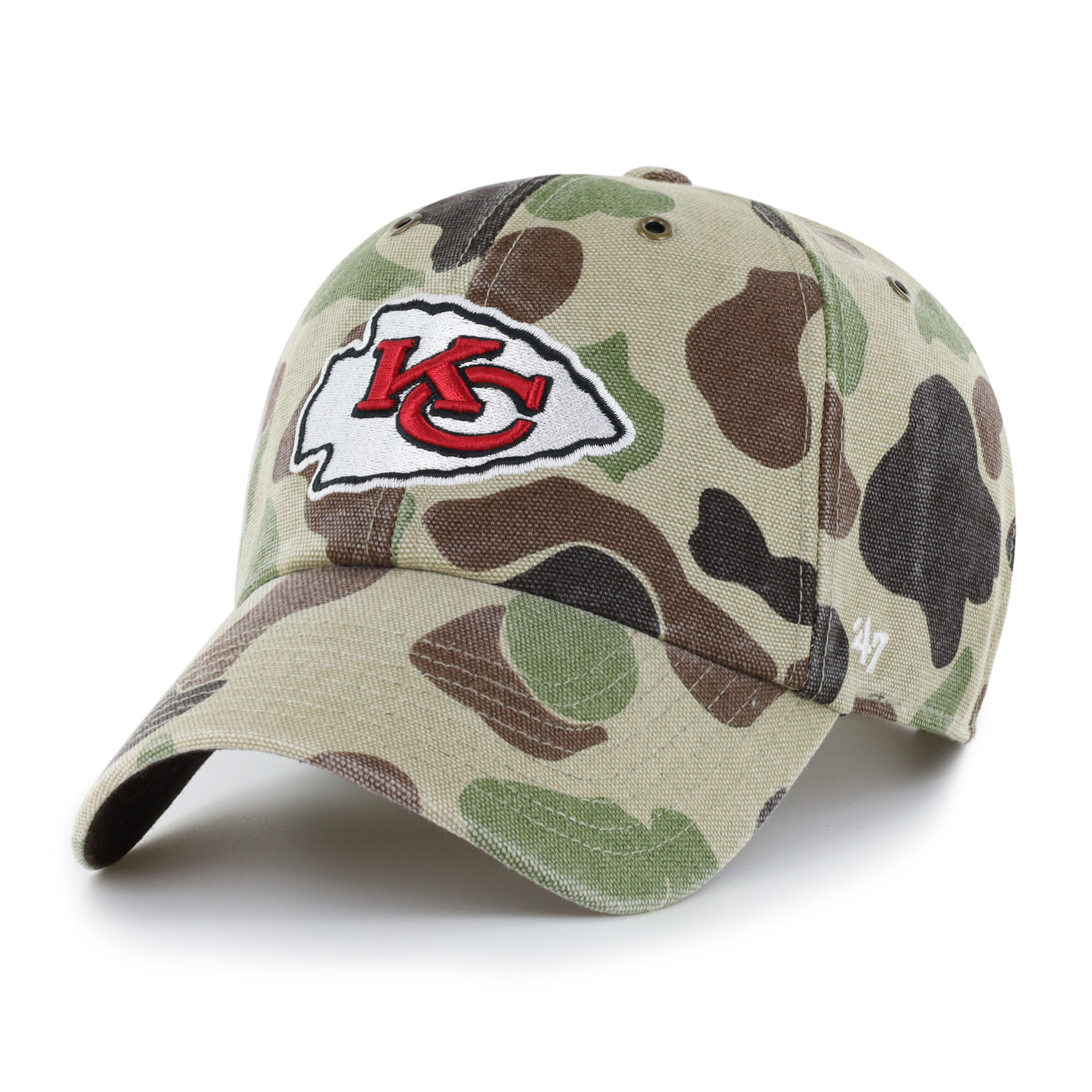 Men's Carhartt x '47 Duck Camo Kansas City Chiefs Clean Up Adjustable Hat