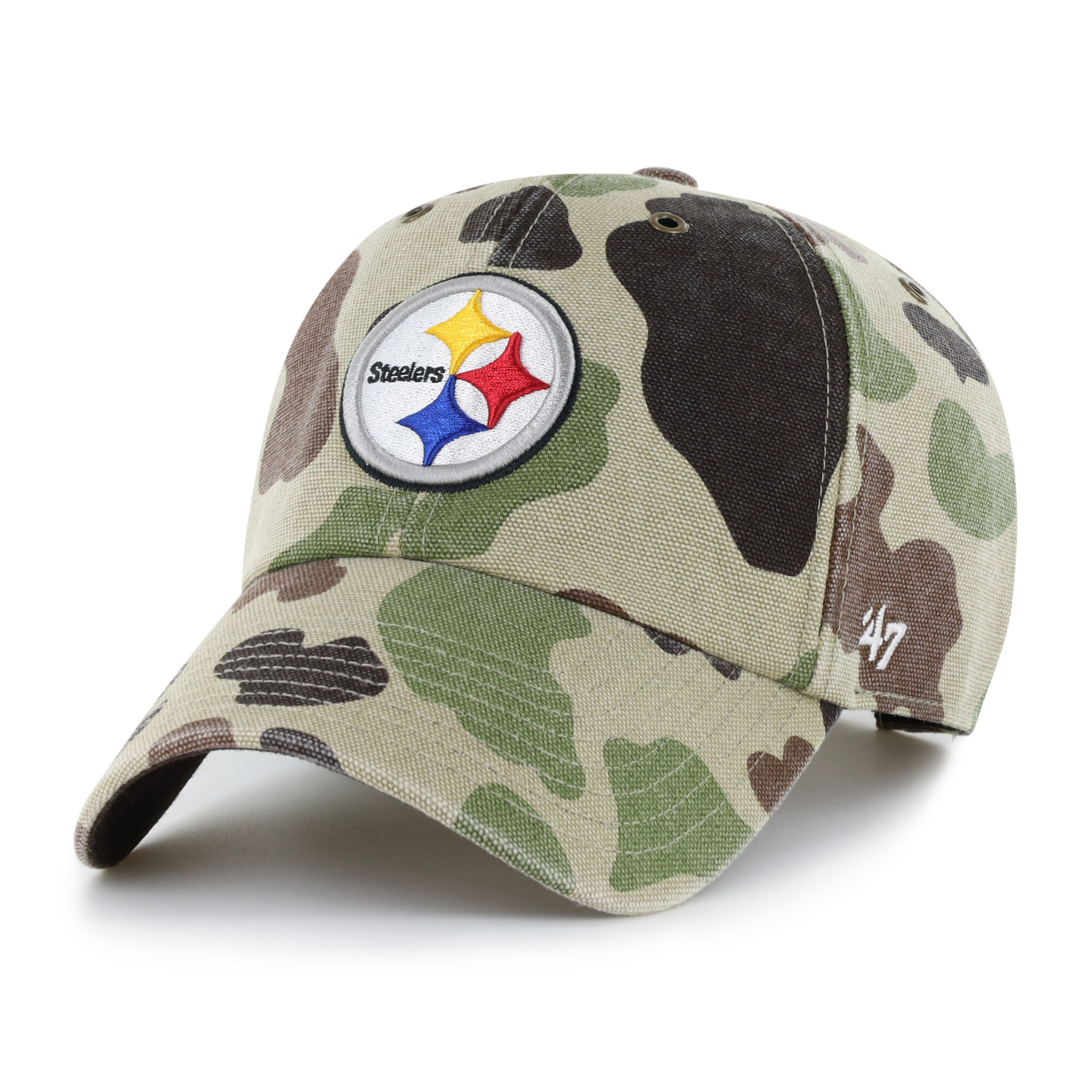 Men's Carhartt x '47 Duck Camo Pittsburgh Steelers Clean Up Adjustable Hat