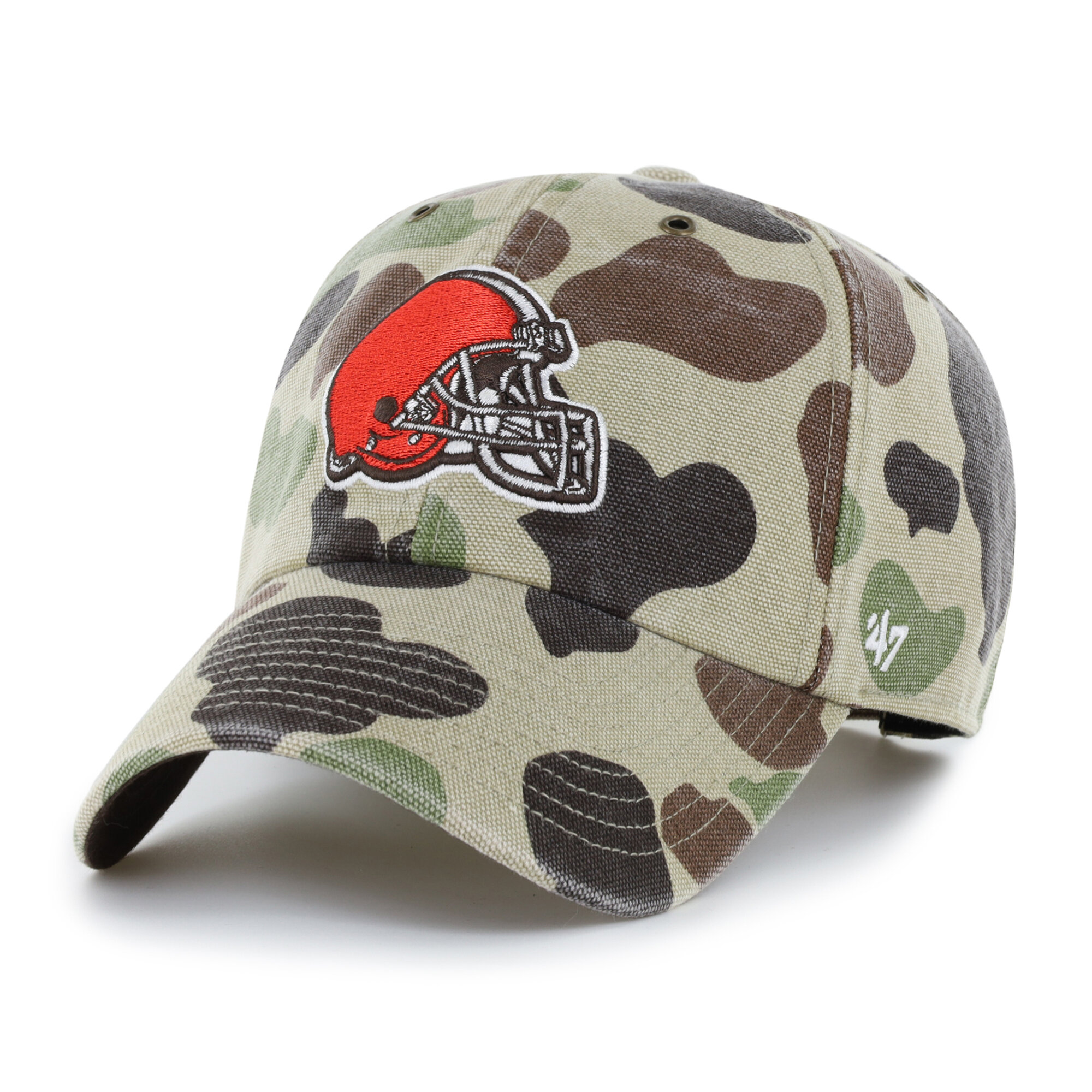 Men's Carhartt x '47 Duck Camo Cleveland Browns Clean Up Adjustable Hat