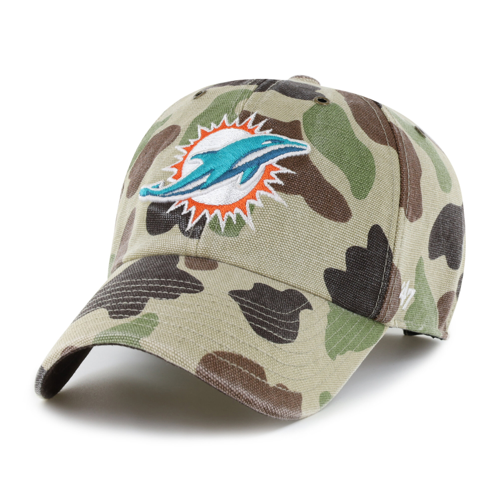 Men's Carhartt x '47 Duck Camo Miami Dolphins Clean Up Adjustable Hat