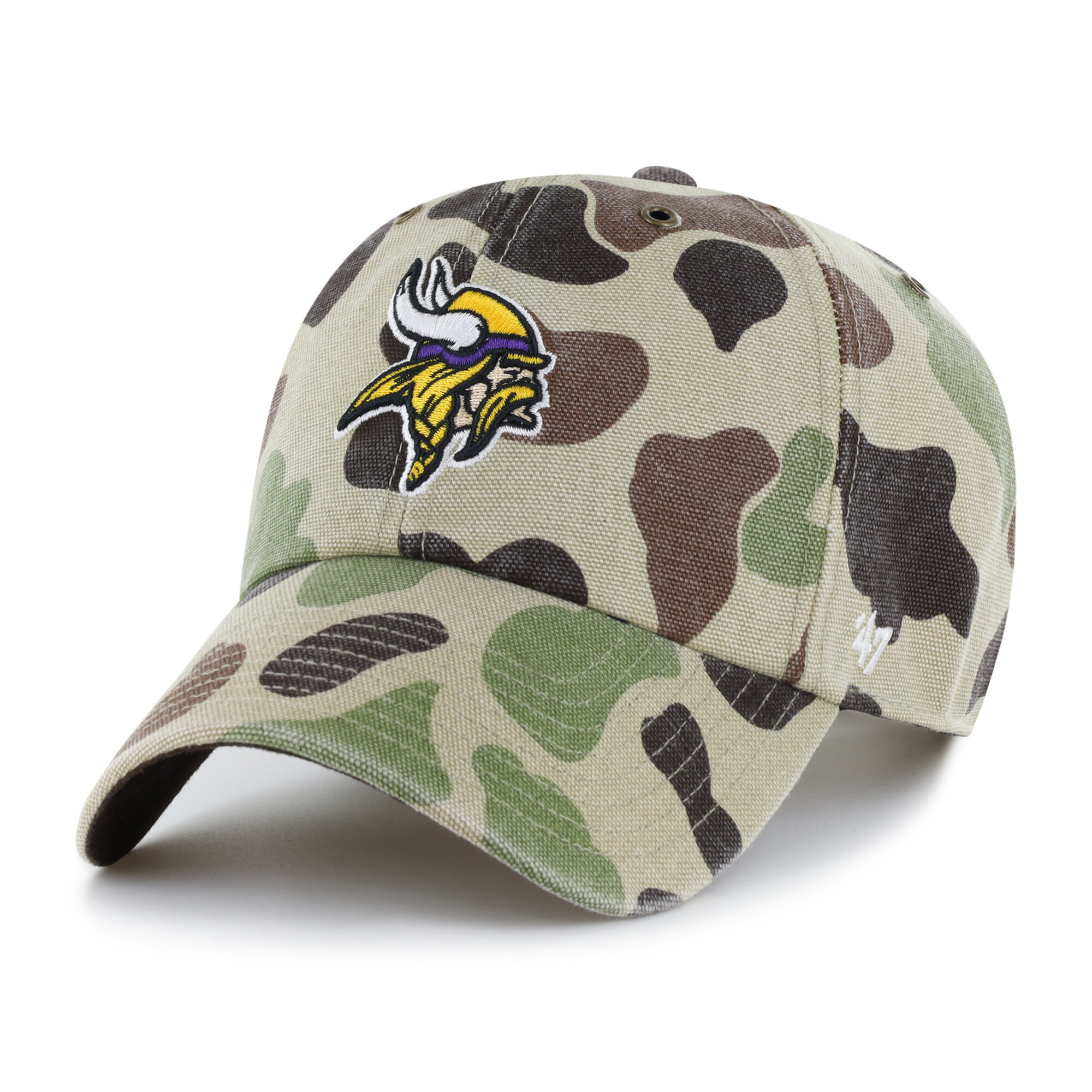 Men's Carhartt x '47 Duck Camo Minnesota Vikings Clean Up Adjustable Hat