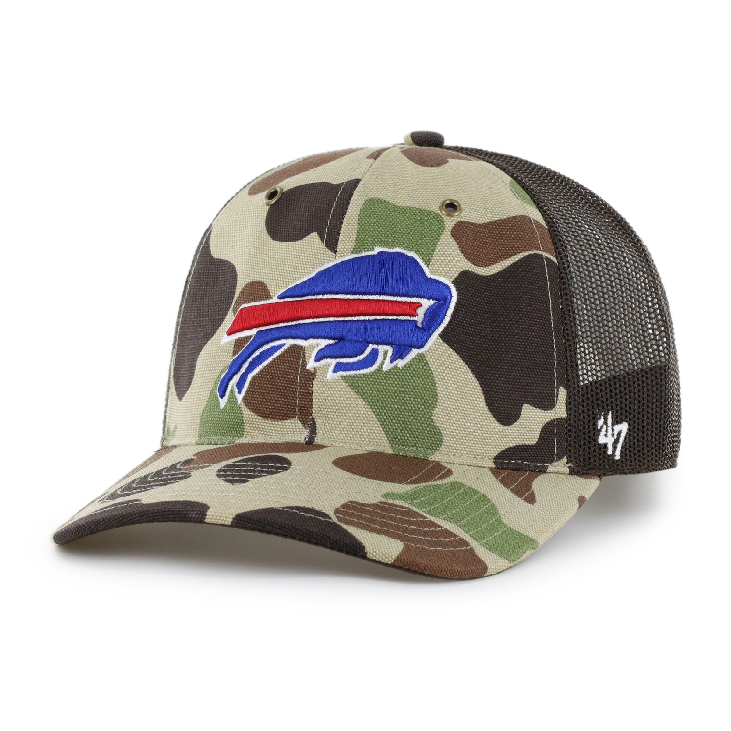 Men's Carhartt x '47 Duck Camo Buffalo Bills Adjustable Trucker Hat