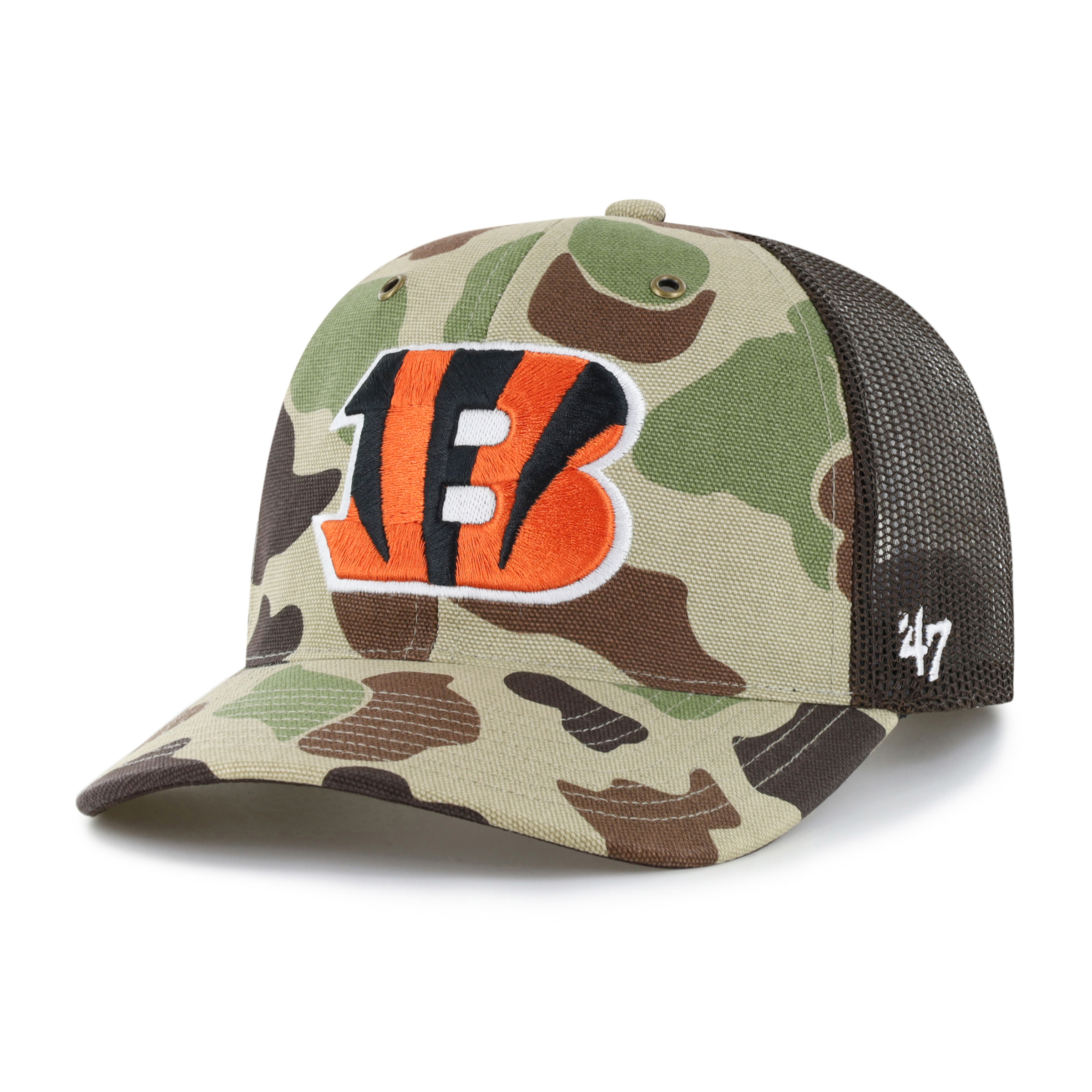 Men's Carhartt x '47 Duck Camo Cincinnati Bengals Adjustable Trucker Hat