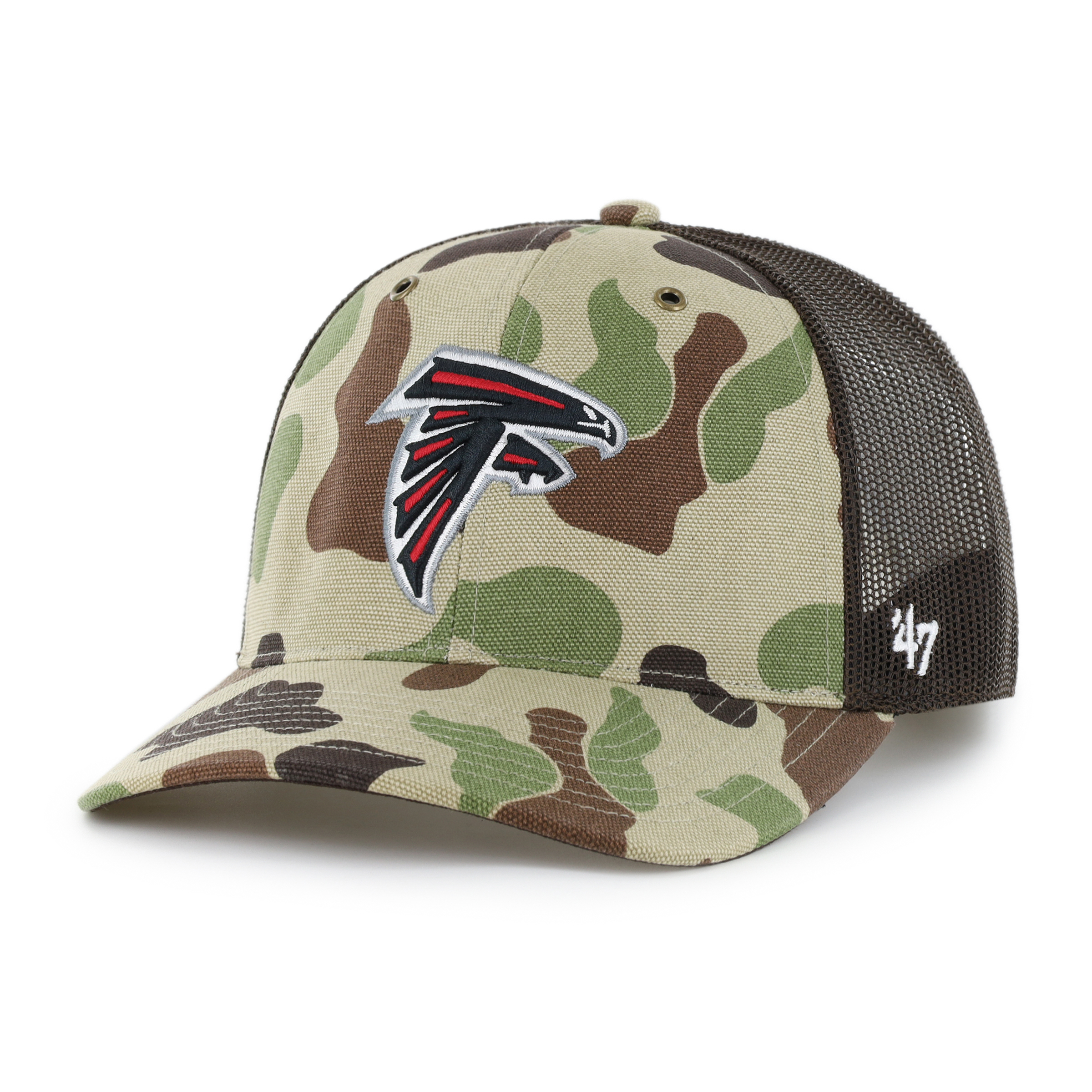 Men's Carhartt x '47 Duck Camo Atlanta Falcons Adjustable Trucker Hat
