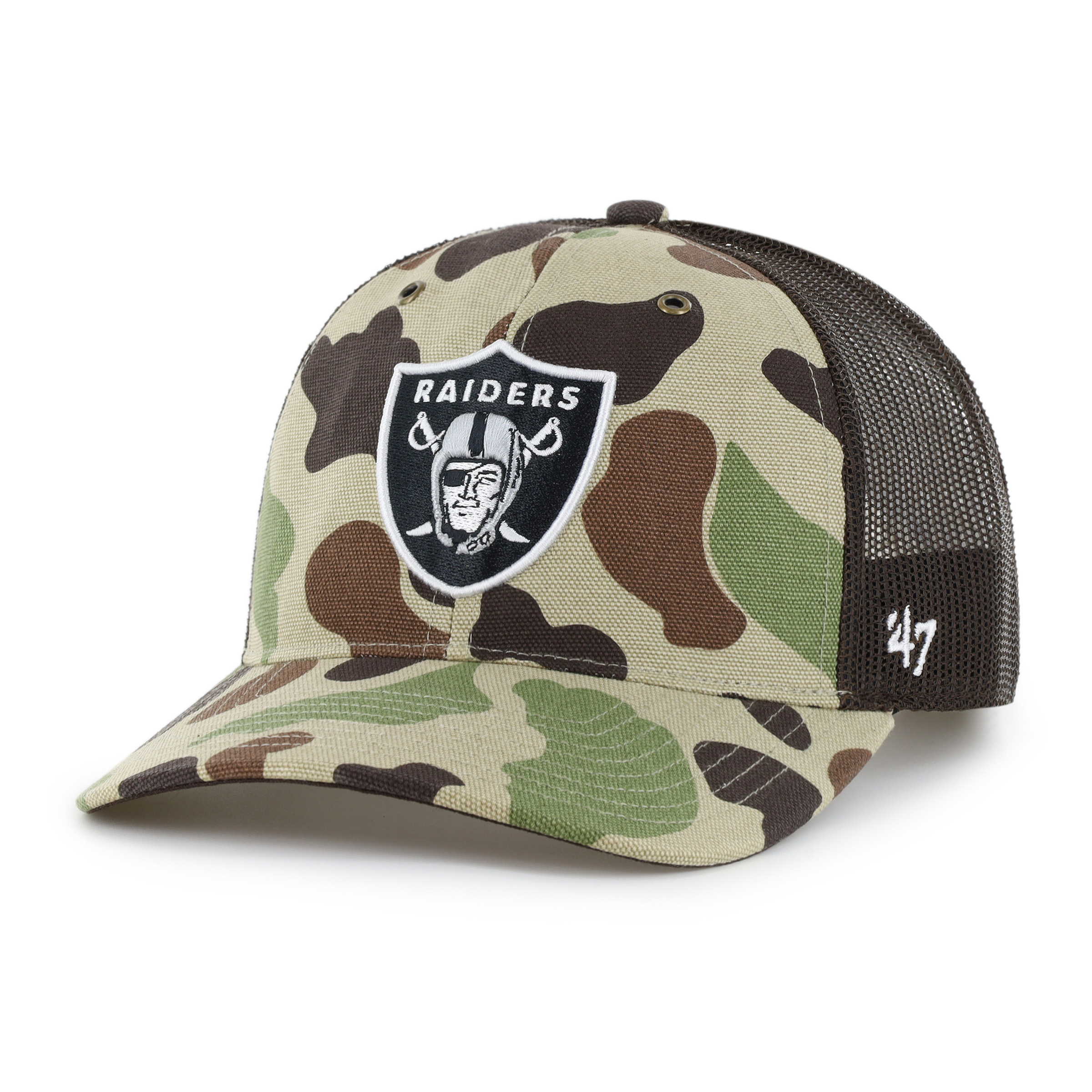 Men's Carhartt x '47 Duck Camo Las Vegas Raiders Adjustable Trucker Hat
