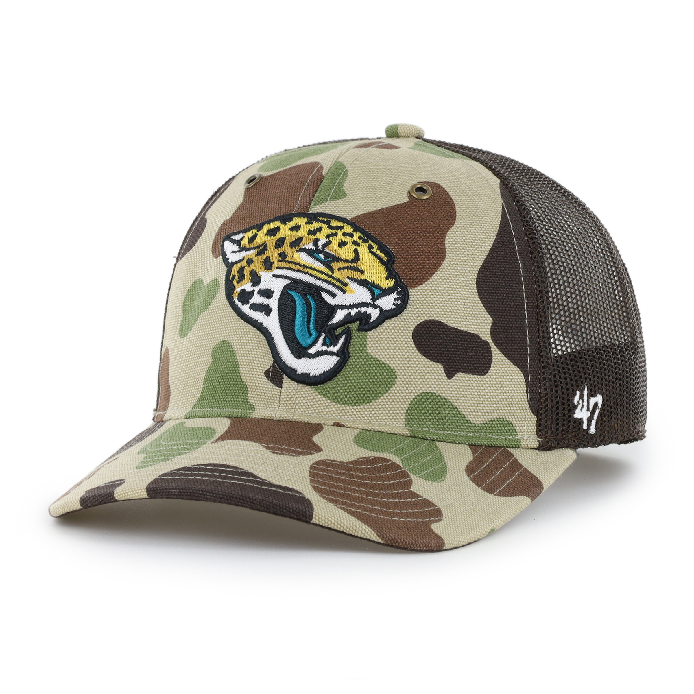Men's Carhartt x '47 Duck Camo Jacksonville Jaguars Adjustable Trucker Hat