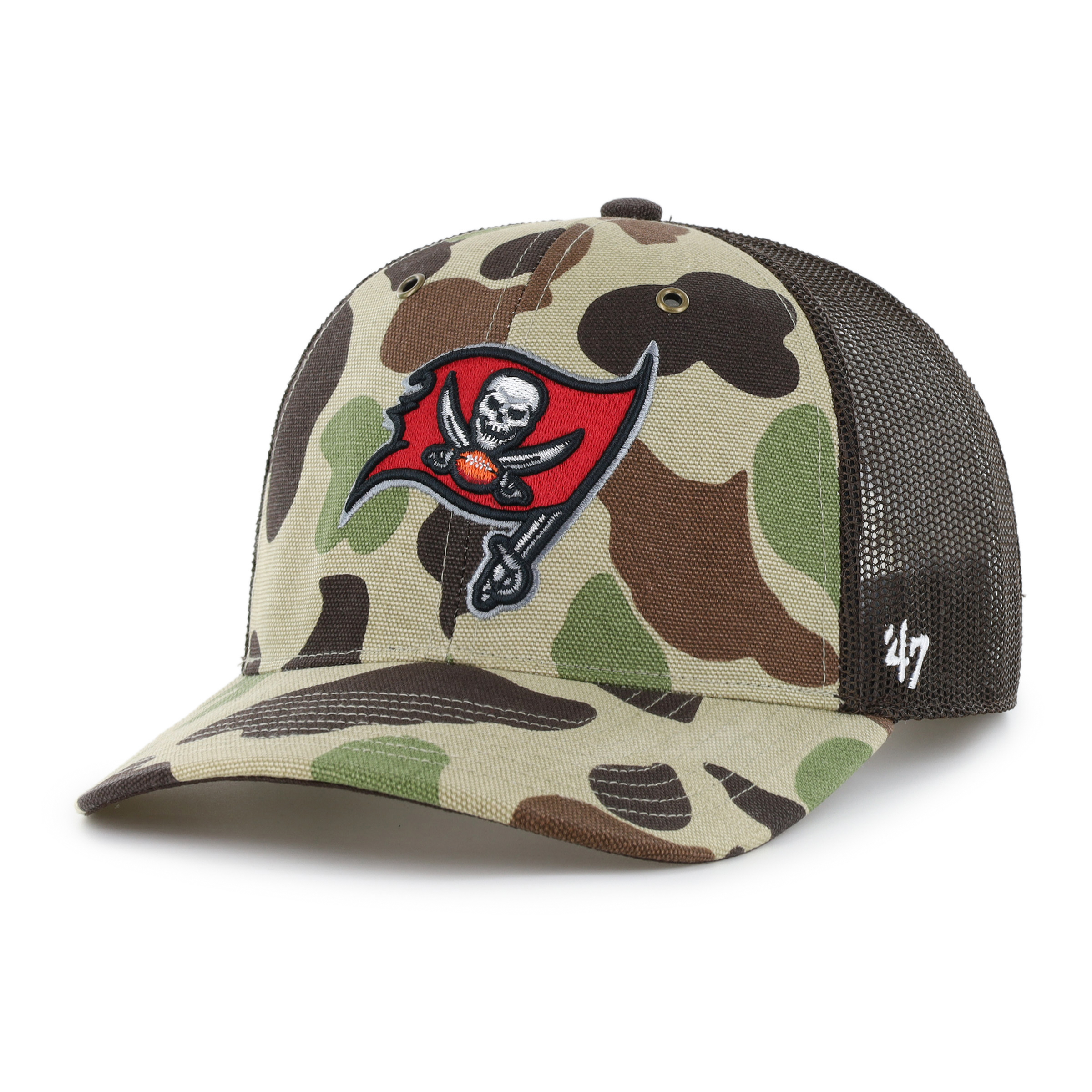Men's Carhartt x '47 Duck Camo Tampa Bay Buccaneers Adjustable Trucker Hat
