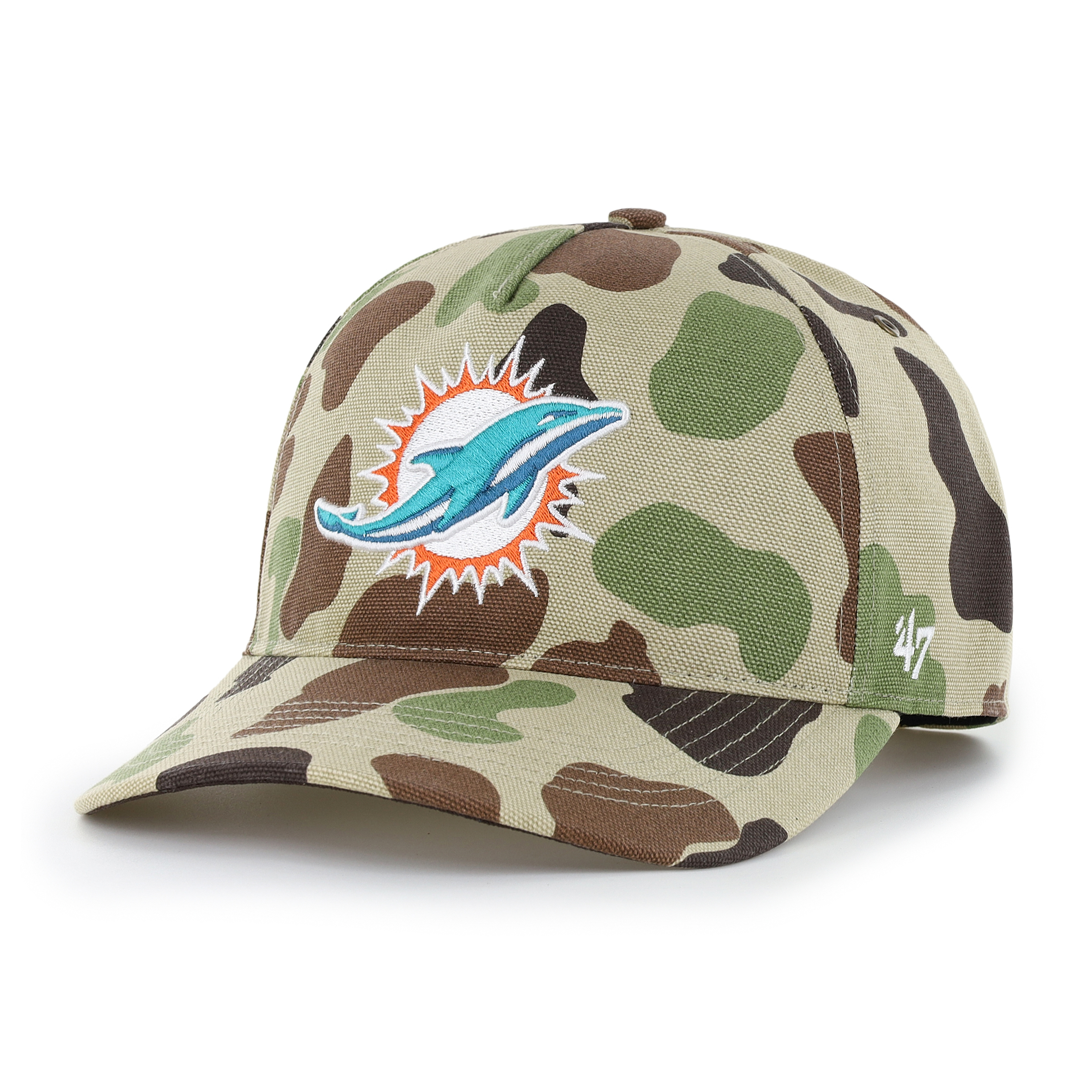 Men's Carhartt x '47 Duck Camo Miami Dolphins Hitch Adjustable Hat