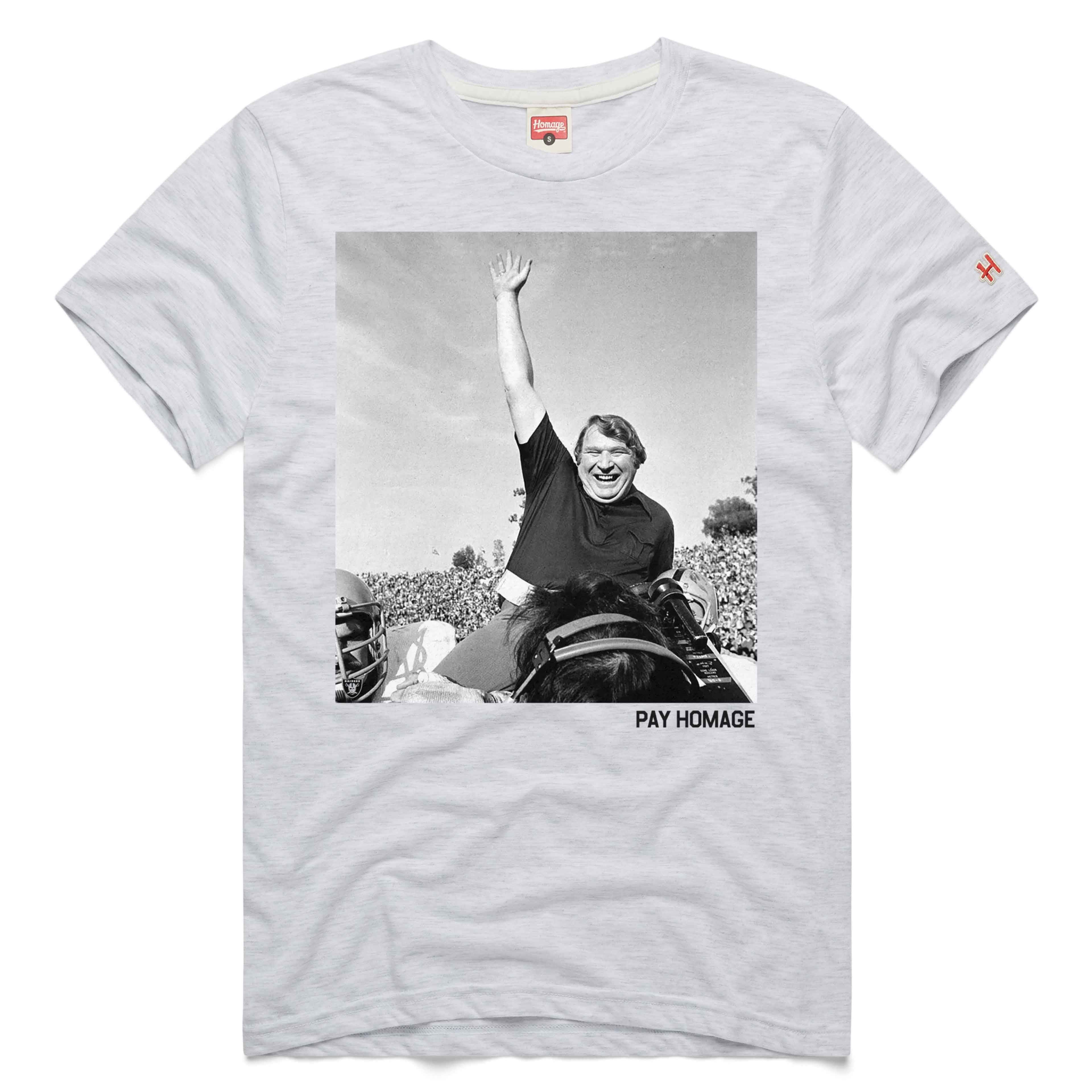 Unisex Homage John Madden Ash Oakland Raiders Tri-Blend T-Shirt