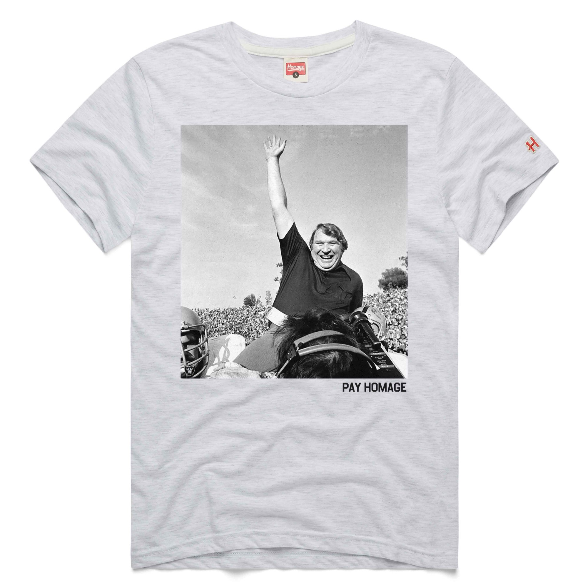 Unisex Homage John Madden Ash Oakland Raiders Tri-Blend T-Shirt
